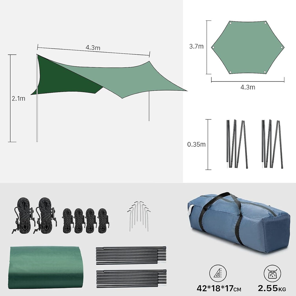 12x14FT Waterproof Camping Tarp