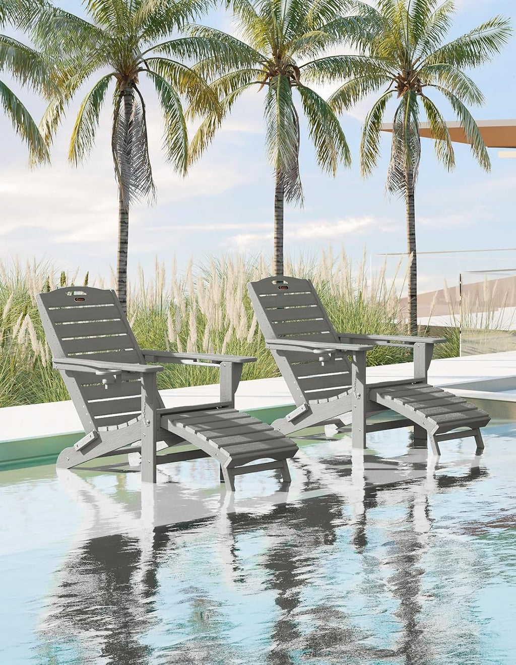 Folding Adirondack Chair with Ottoman
