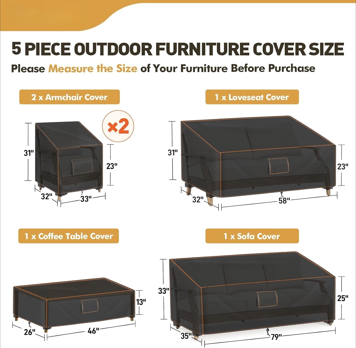 XX-Large 5-Piece Patio Covers