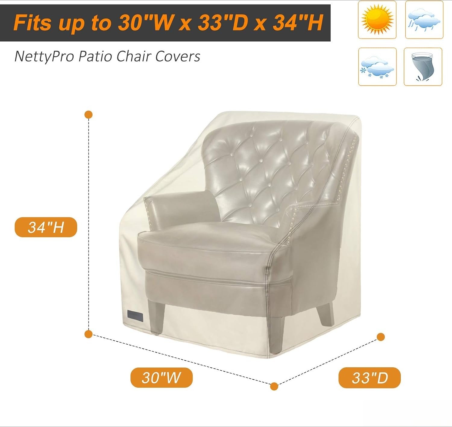 4 Pack Patio Chair Covers