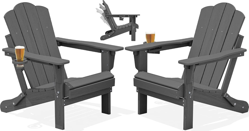 Adjustable Folding Adirondack Chairs Set of 2