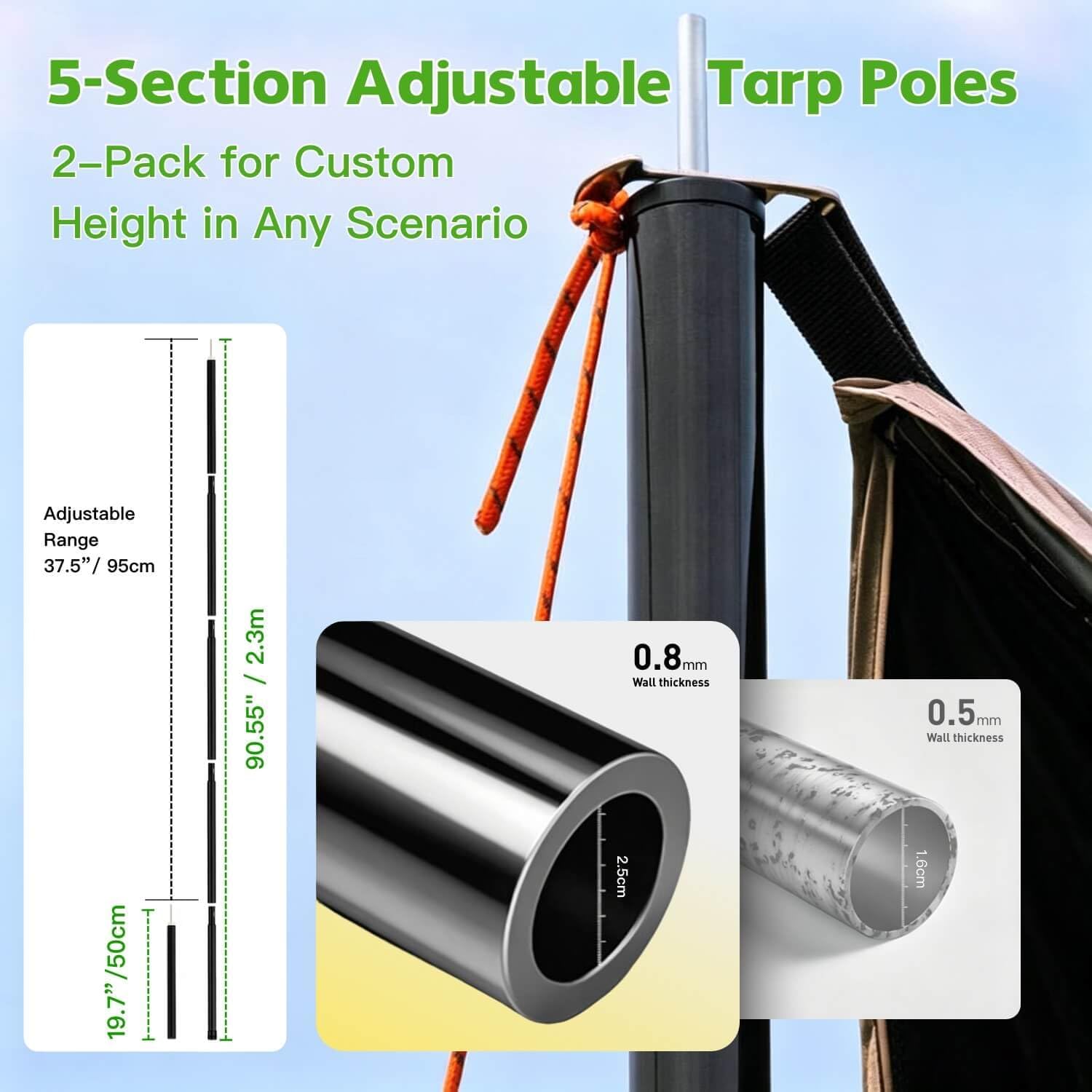 15×11FT Waterproof Camping Tarp