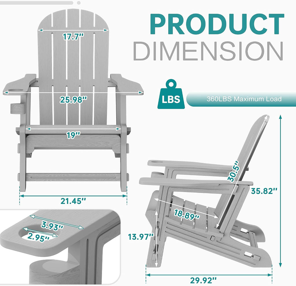 HDPE Adirondack Chairs Set of 2