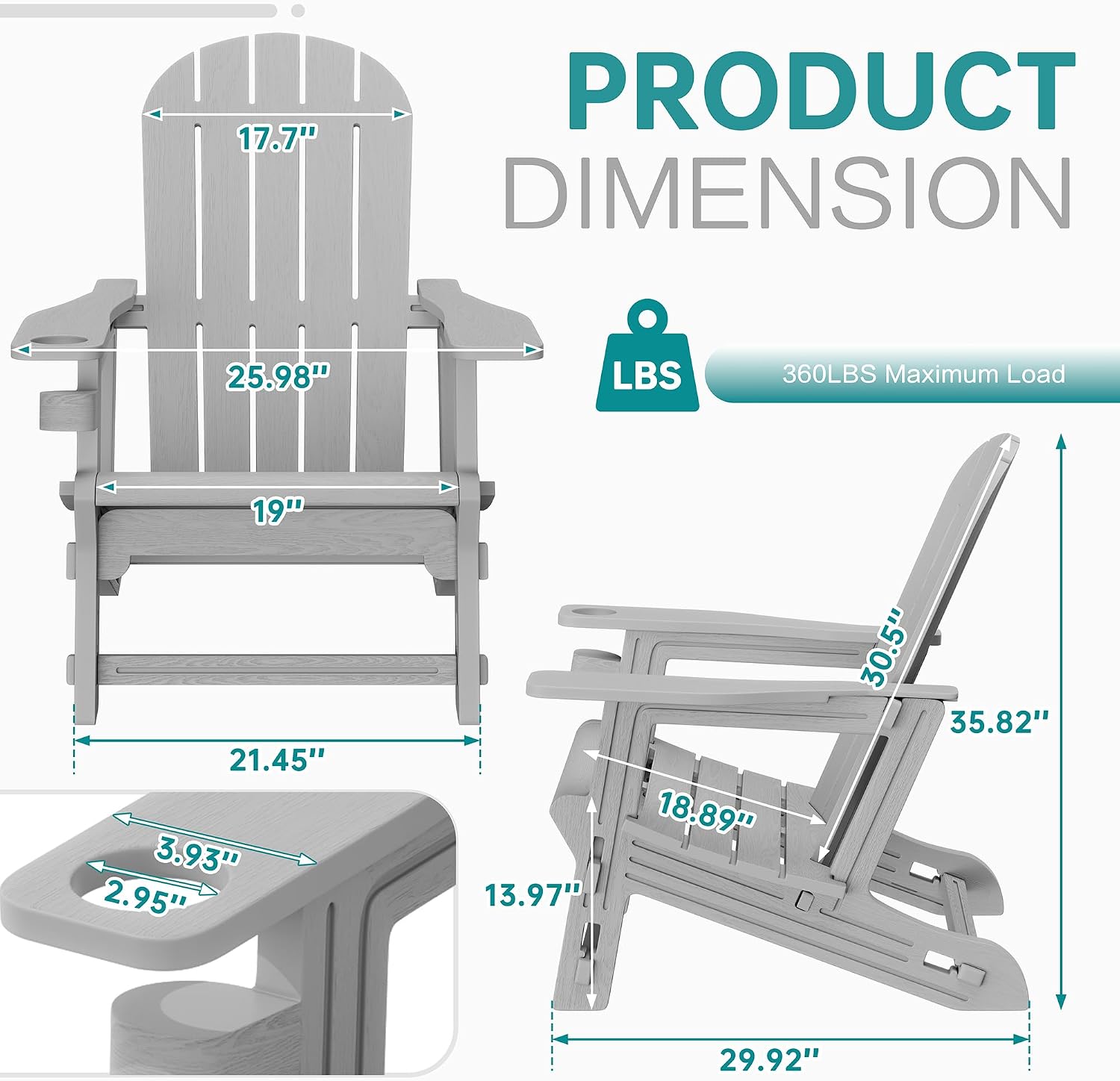 HDPE Adirondack Chairs Set of 2