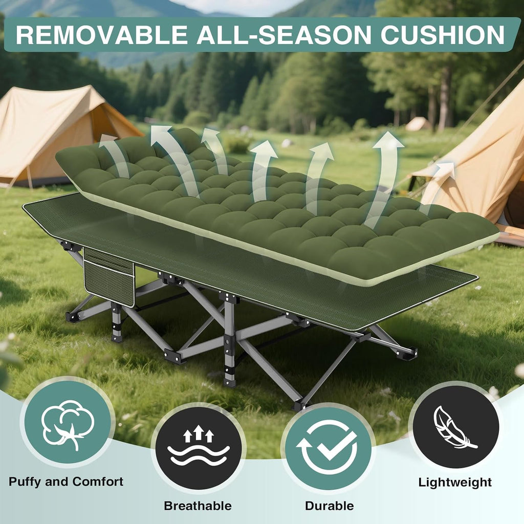 28" Heavy Duty Folding Camping Cot