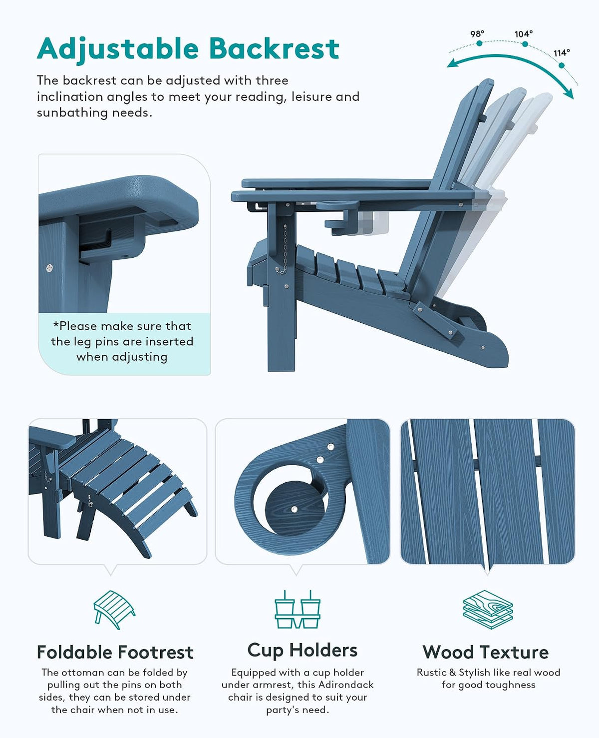 5-Piece Adirondack Patio Set