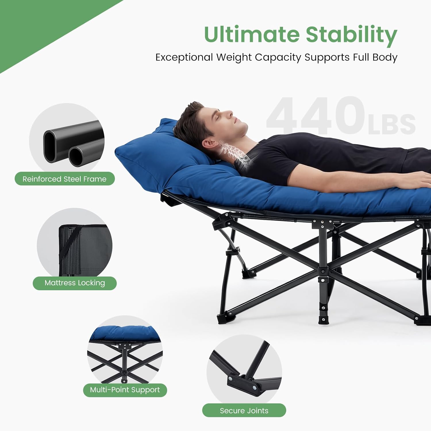 Padded Folding Camping Cot