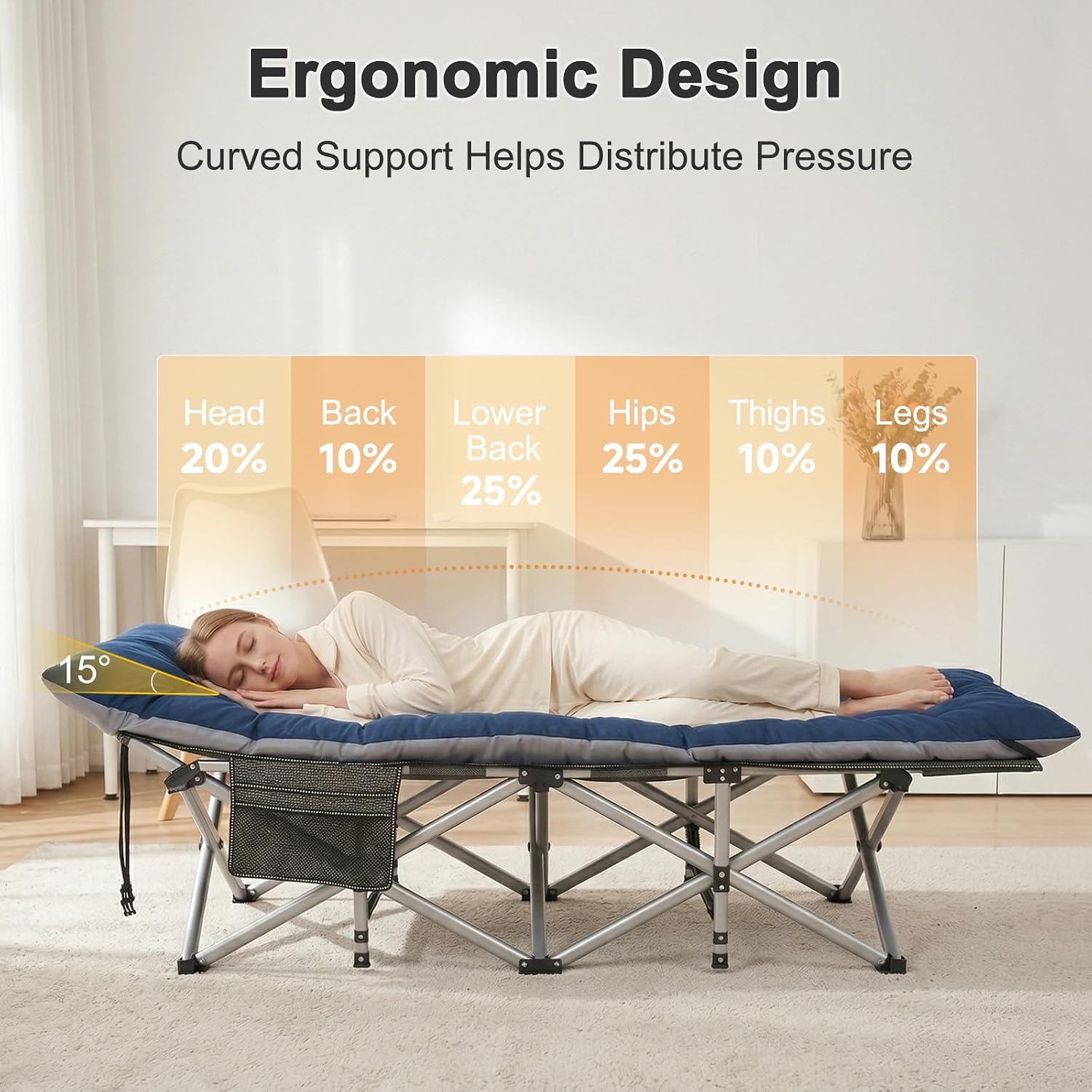 32" XXL Folding Camping Cot