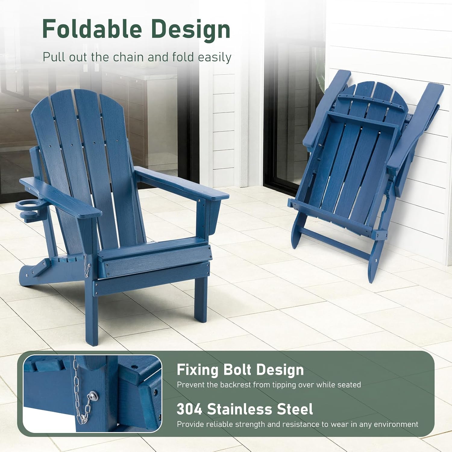 HDPE Folding Adirondack Chair