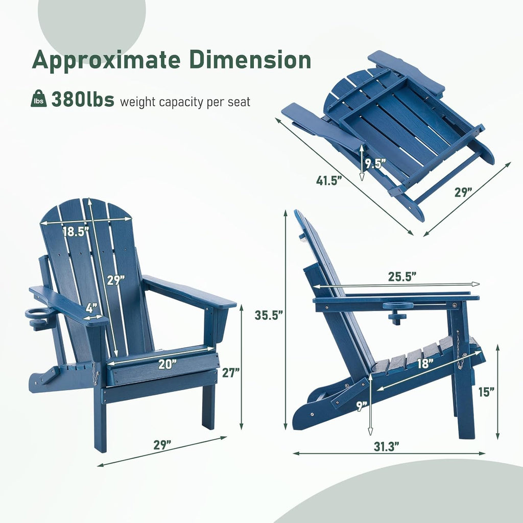 HDPE Folding Adirondack Chair