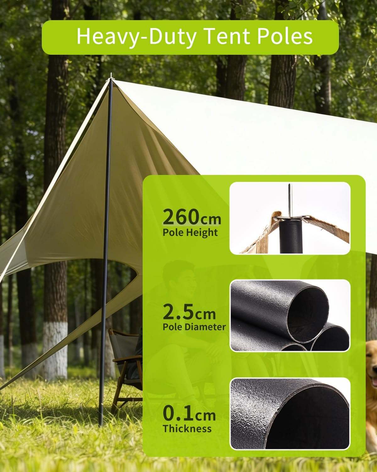 10x18FT Waterproof Camping Tarp Shelter