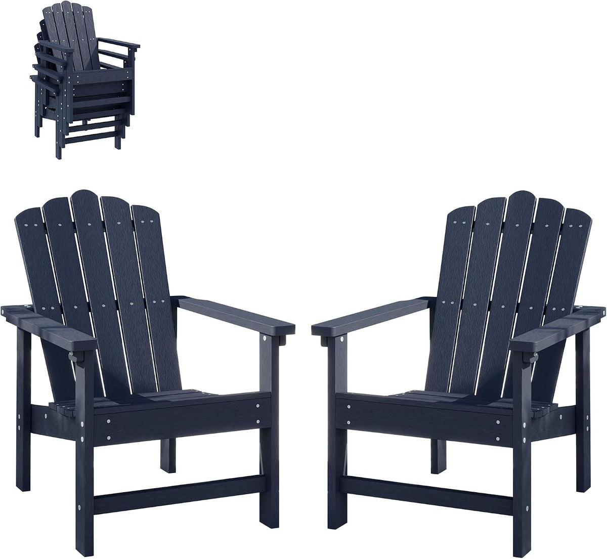 Stackable HDPE Adirondack Chairs Set of 2