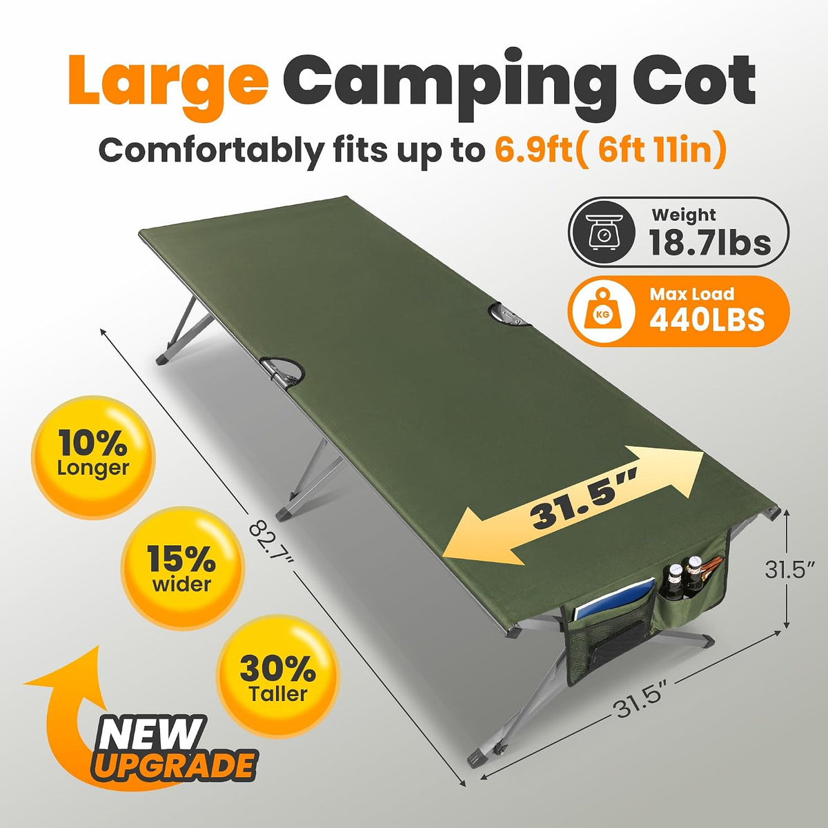 Oversized Folding Camping Cot