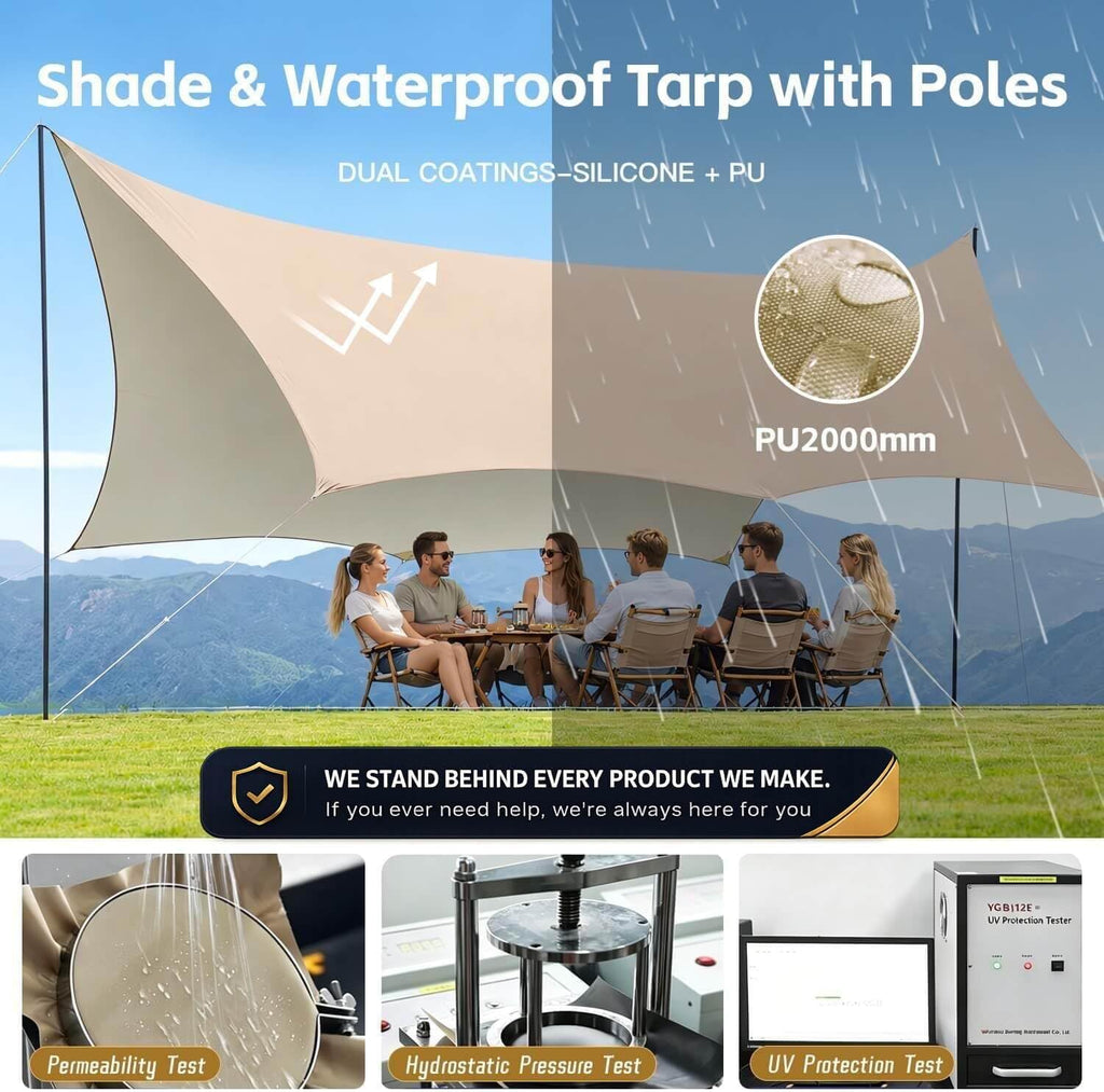 15×11FT Waterproof Camping Tarp