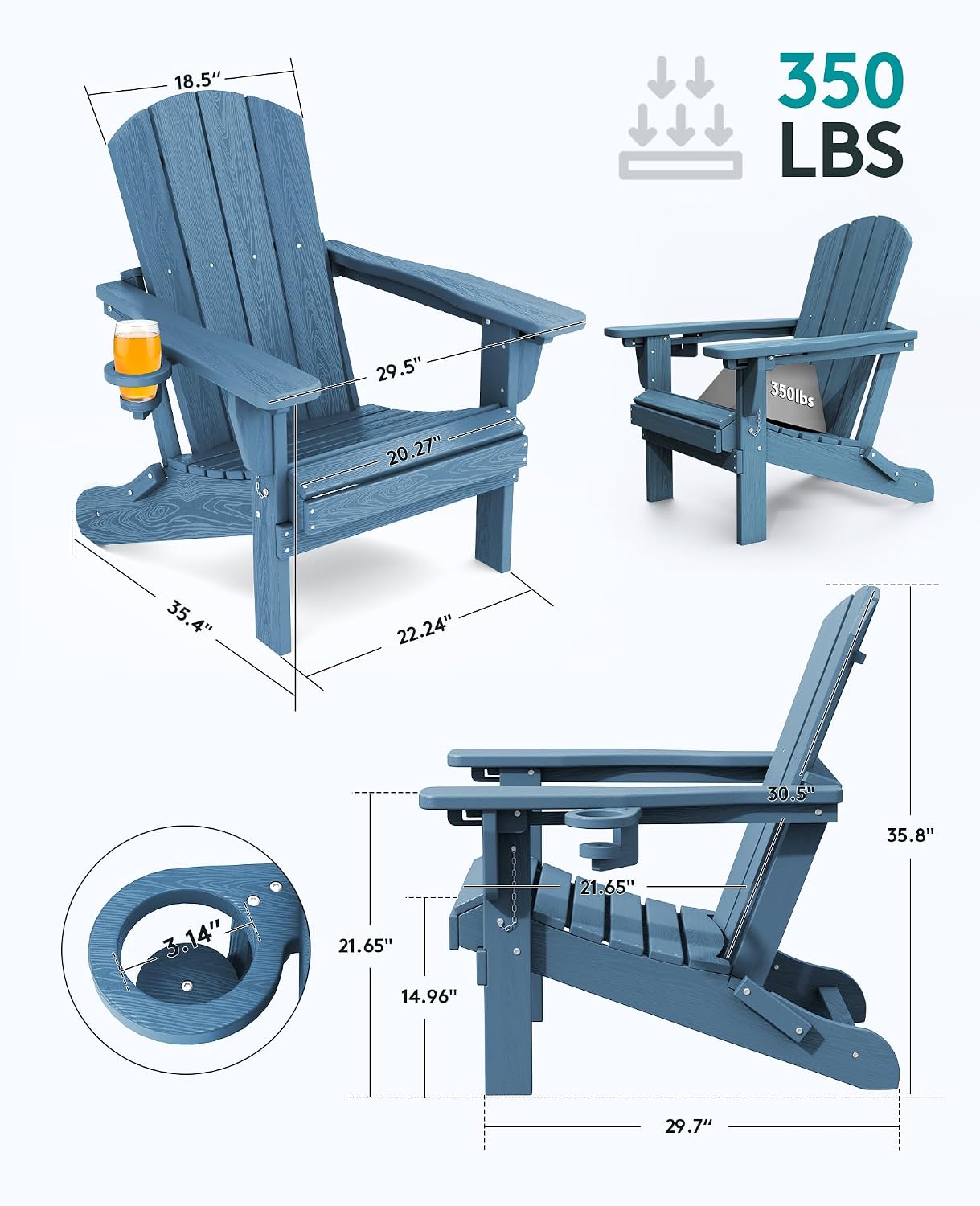 5-Piece Adirondack Patio Set