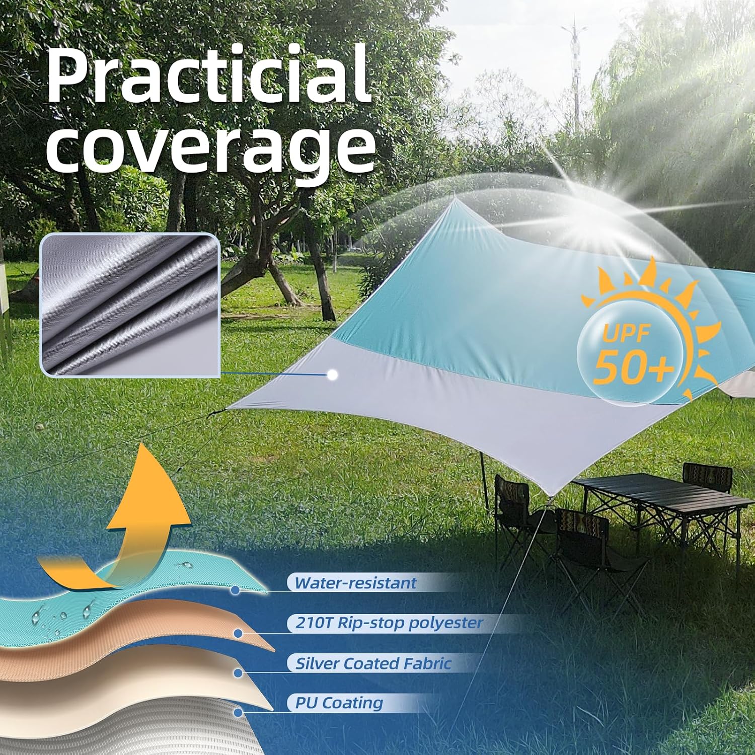 12×14FT Camping Waterproof Tarp