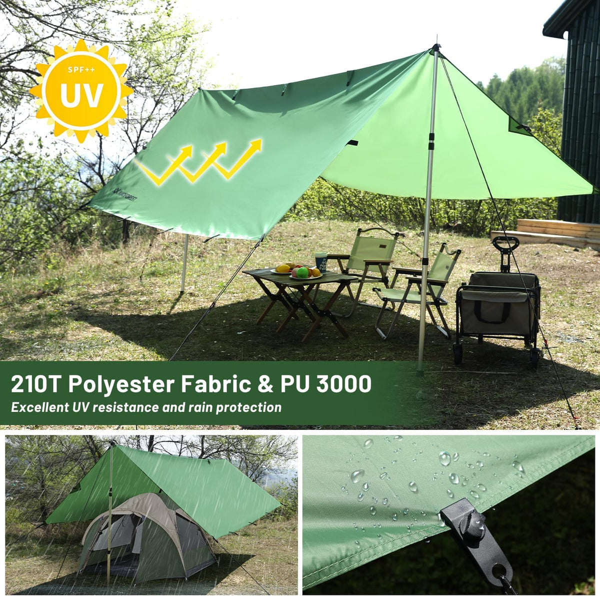 10x10FT Waterproof Camping Tarp