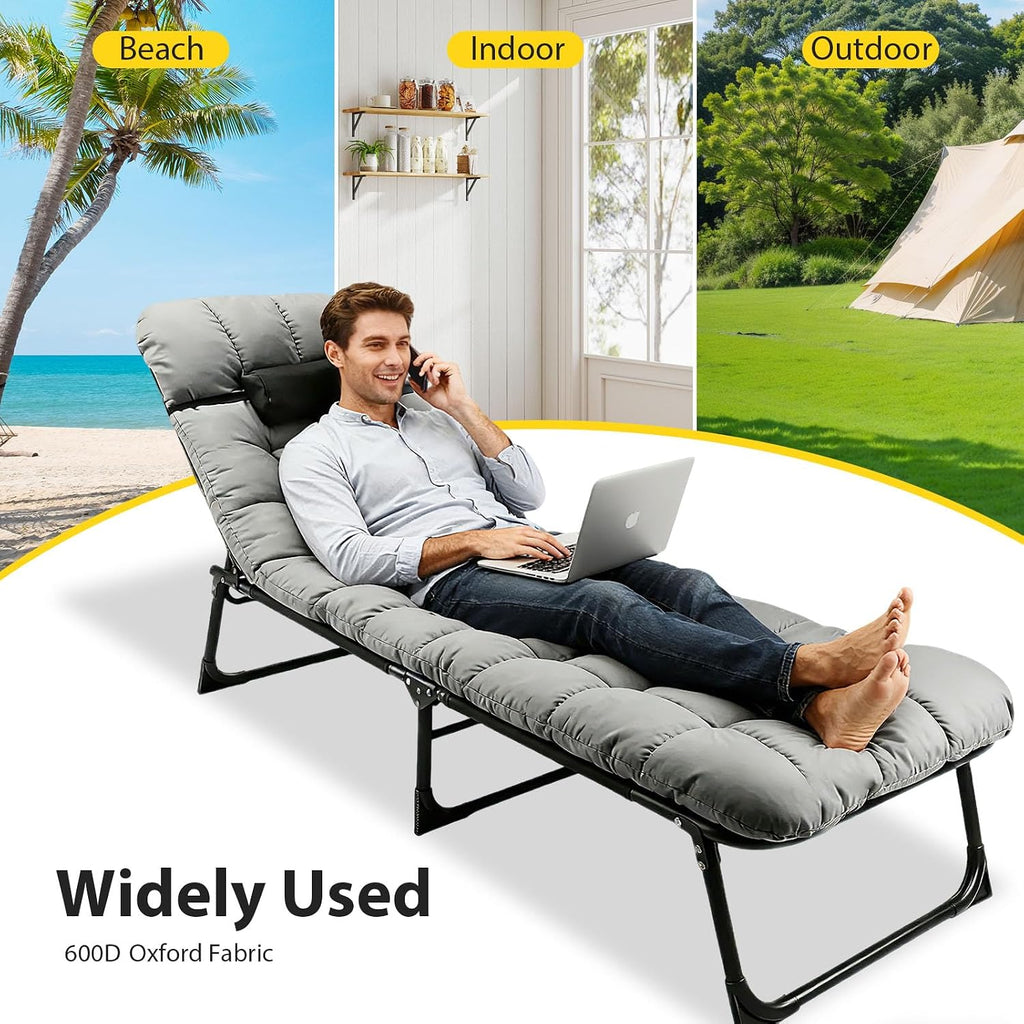 Portable Padded Camping Cot for Adults