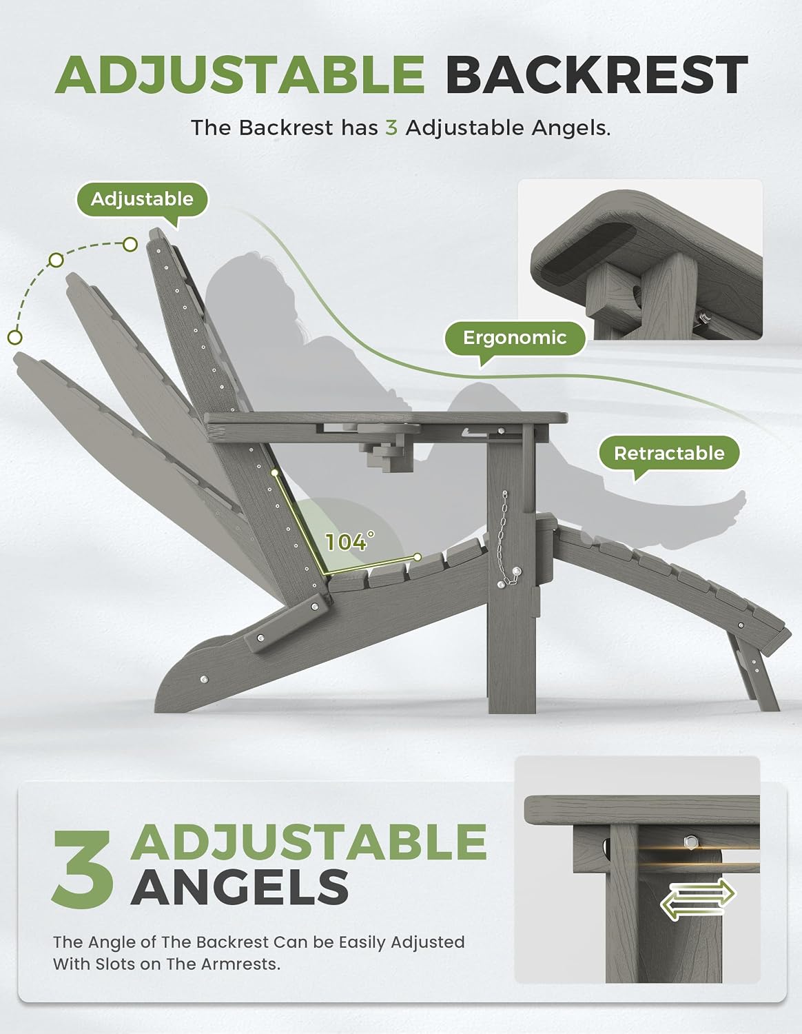 Folding Adirondack Chair with Ottoman