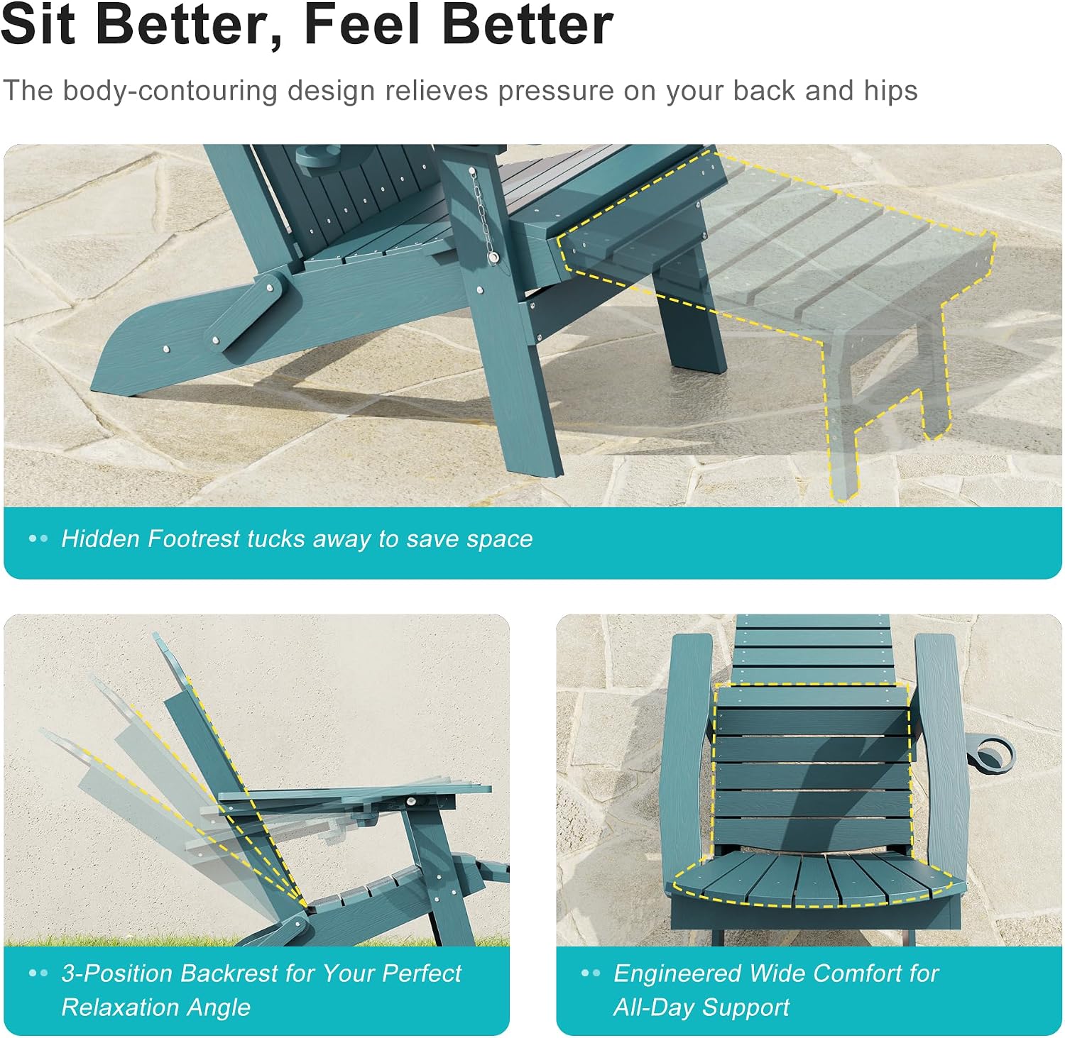 HDPE Adjustable Adirondack Chair Set of 2