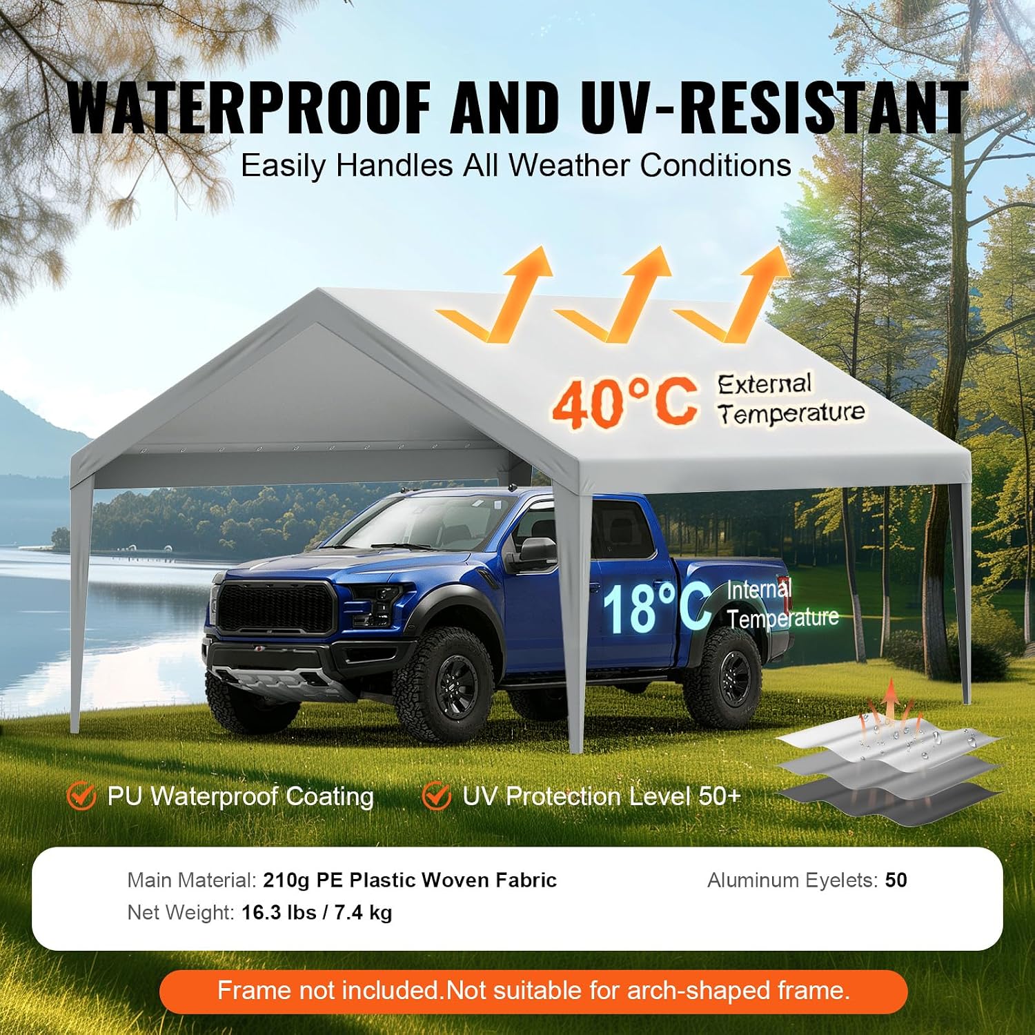 13x20FT Carport Canopy Cover