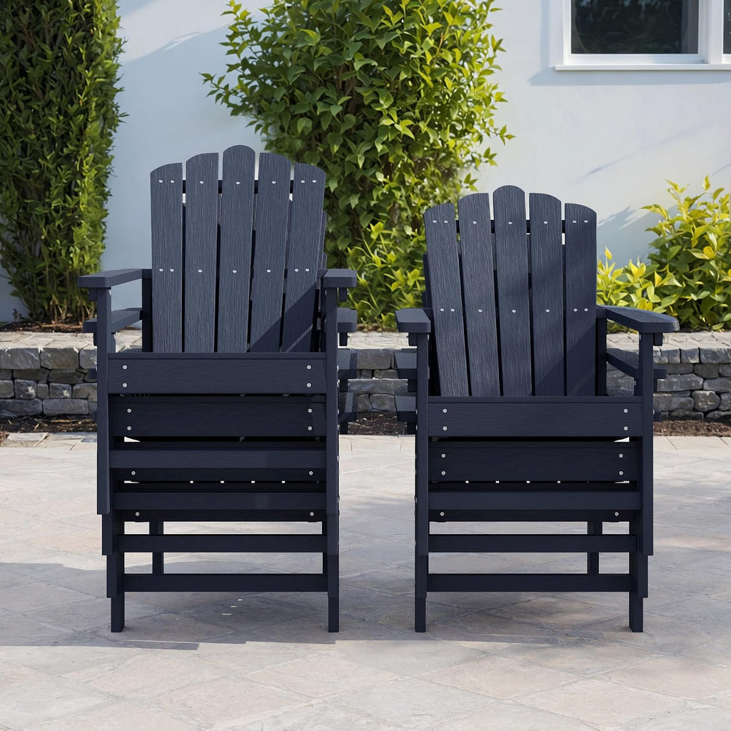 Stackable HDPE Adirondack Chairs Set of 2