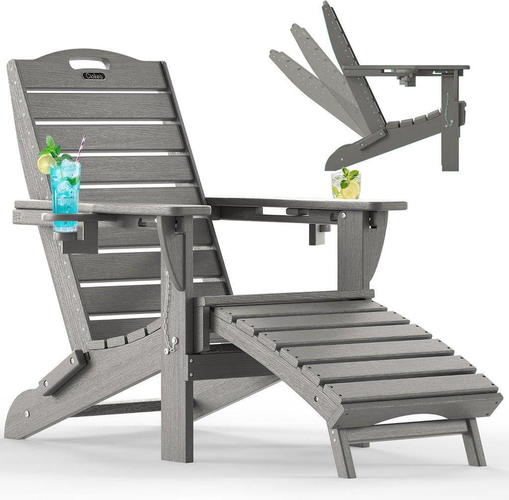 Folding Adirondack Chair with Ottoman