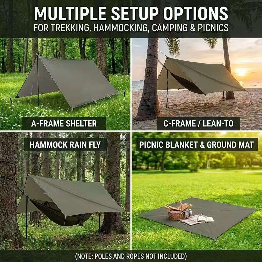 10x10FT Waterproof Camping Tarp