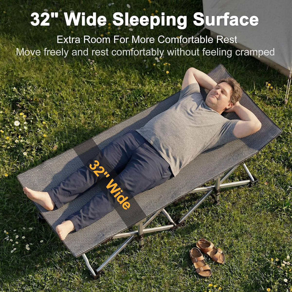 32" XXL Folding Camping Cot
