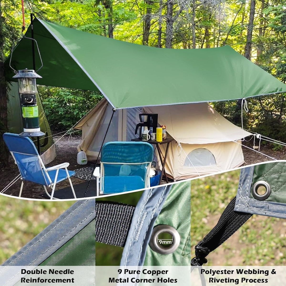 10x15FT Waterproof Camping Tarp