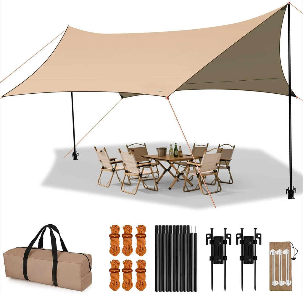 Camping Tarp 15x12.5FT Waterproof Oxford